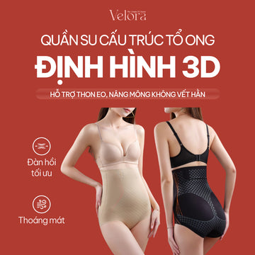 Quần Su Định Hình 3D Cấu Trúc Tổ Ong Thon Eo, Nâng Mông Không Vết Hằn, Thoáng Mát, Đàn Hồi Tối Ưu - VELORA