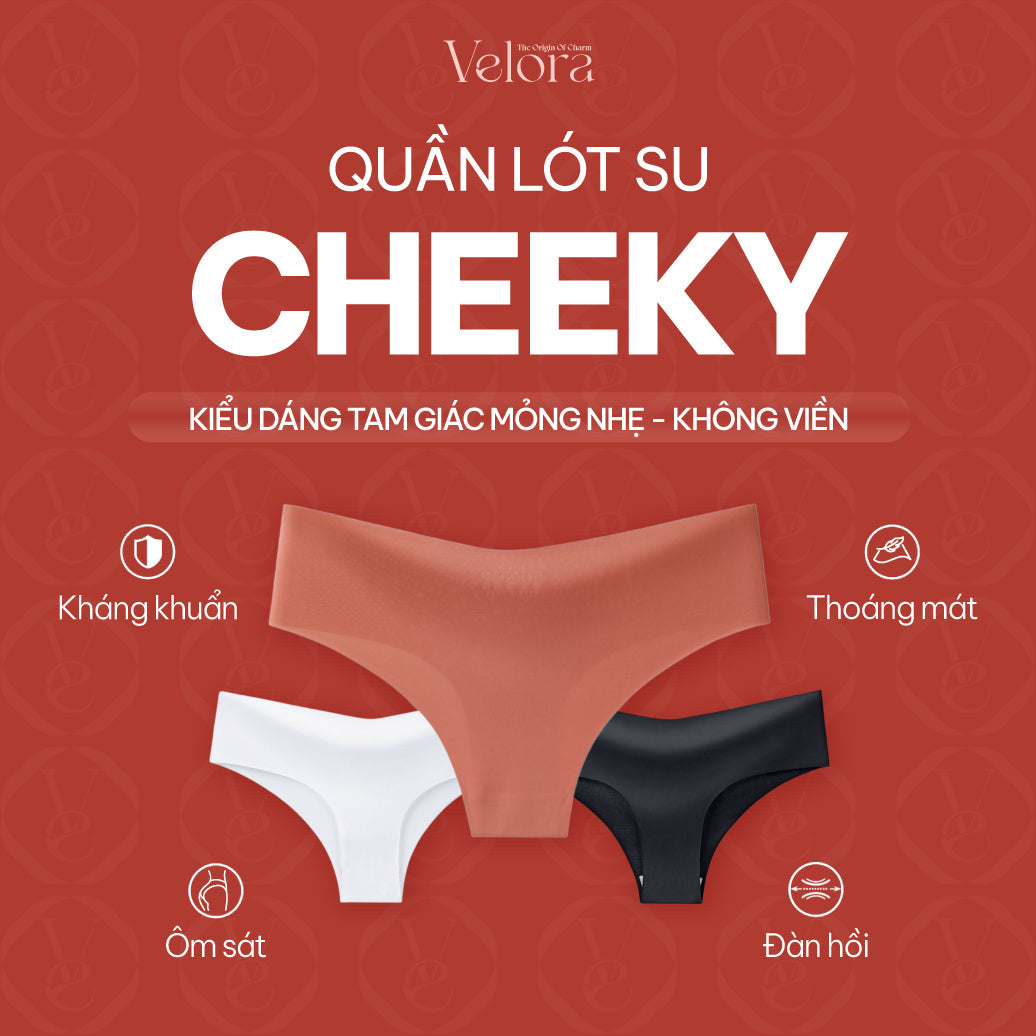 Quần Lót Su Cheeky Tam Giác Mỏng Nhẹ, Thoáng Mát, Không Viền - VELORA